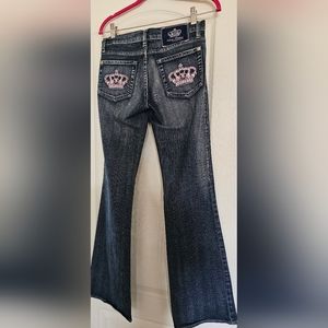 Victoria Beckham Rock and Republic Rhinestone Crown Jeans